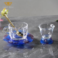 Ensemble de tasses à café arabes en verre personnalisables pour la maison, style luxe, pour café turc, thé au lait, vente en gros