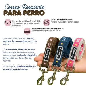 Guinzaglio per Animali Domestici Yommy in Nylon Resistente con Design a Osso e Moschettone in Metallo a 360 Gradi - Product Image 2
