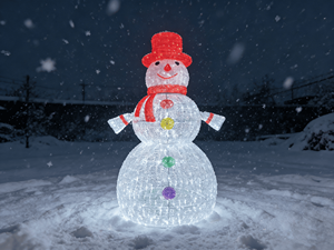 Décoration <span class=keywords><strong>de</strong></span> Noël 3D en LED, sculpture géante <span class=keywords><strong>de</strong></span> <span class=keywords><strong>bonhomme</strong></span> <span class=keywords><strong>de</strong></span> <span class=keywords><strong>neige</strong></span> en acrylique éclairée, grands motifs <span class=keywords><strong>lumineux</strong></span> pour la décoration extérieure et intérieure - Product Image 3