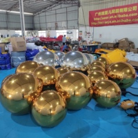 Ballons miroir dorés en gros, grandes boules brillantes gonflables pour fête au bord de la piscine