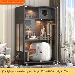 Электрический роскошный лоток для кошек и домик-замок для кошек из массива дерева, многофункциональный, без клетки, для использования в помещении, на все сезоны - Product Image 5