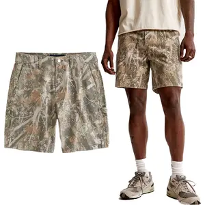 Shorts cargo en jean camouflage à imprimé, nouvelle conception 2024, shorts complets, shorts de charpentier, 100% coton, multi-poches, coupe droite - Product Image 1