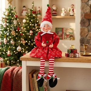 Figuras de Gnomos Miniatura Personalizadas de Tela, Muñecos de Duendes Navideños Sentados, Decoración Navideña de Lana de Alta Calidad - Product Image 1