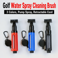 Brosse de nettoyage multifonctionnelle en plastique pour clubs de golf, avec bouteille d'eau à pression, accessoire de nettoyage détachable