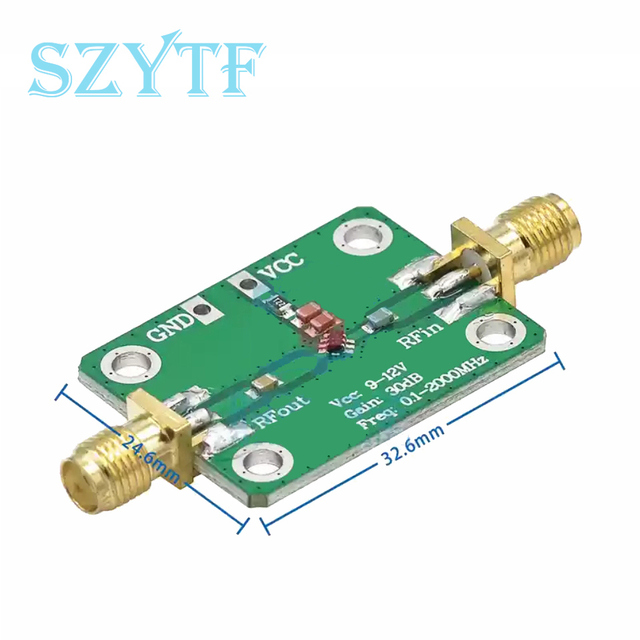 0.1-2000MHz RF Wideband Amplifier Module Gain 30dB Low-noise Amplifier LNA for Computer From Mainland China