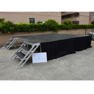 Escenario Portátil para Eventos al Aire Libre, Fácil de Montar, Altura Ajustable, Aluminio Ligero con Plataforma Antideslizante, Certificado - Product Image 1