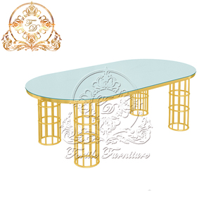 Modern Design Wedding Event Restaurant Simple French Modern <strong>Large</strong> Golden Oval High Quality Circular <strong>Dinning</strong> <strong>Table</strong> - Product Image 2