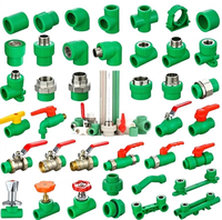 Raccords et vannes PPR directement de l'usine, raccords de plomberie PPR verts, vanne à boisseau sphérique pour système d'alimentation en eau chaude et froide