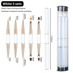 Professional Nail <b>Brush</b> Factory Customization Personal Brand Logo Double Headed Metal Pen Holder UV Nail <b>Brush</b> Set High Quality - Product Image 3