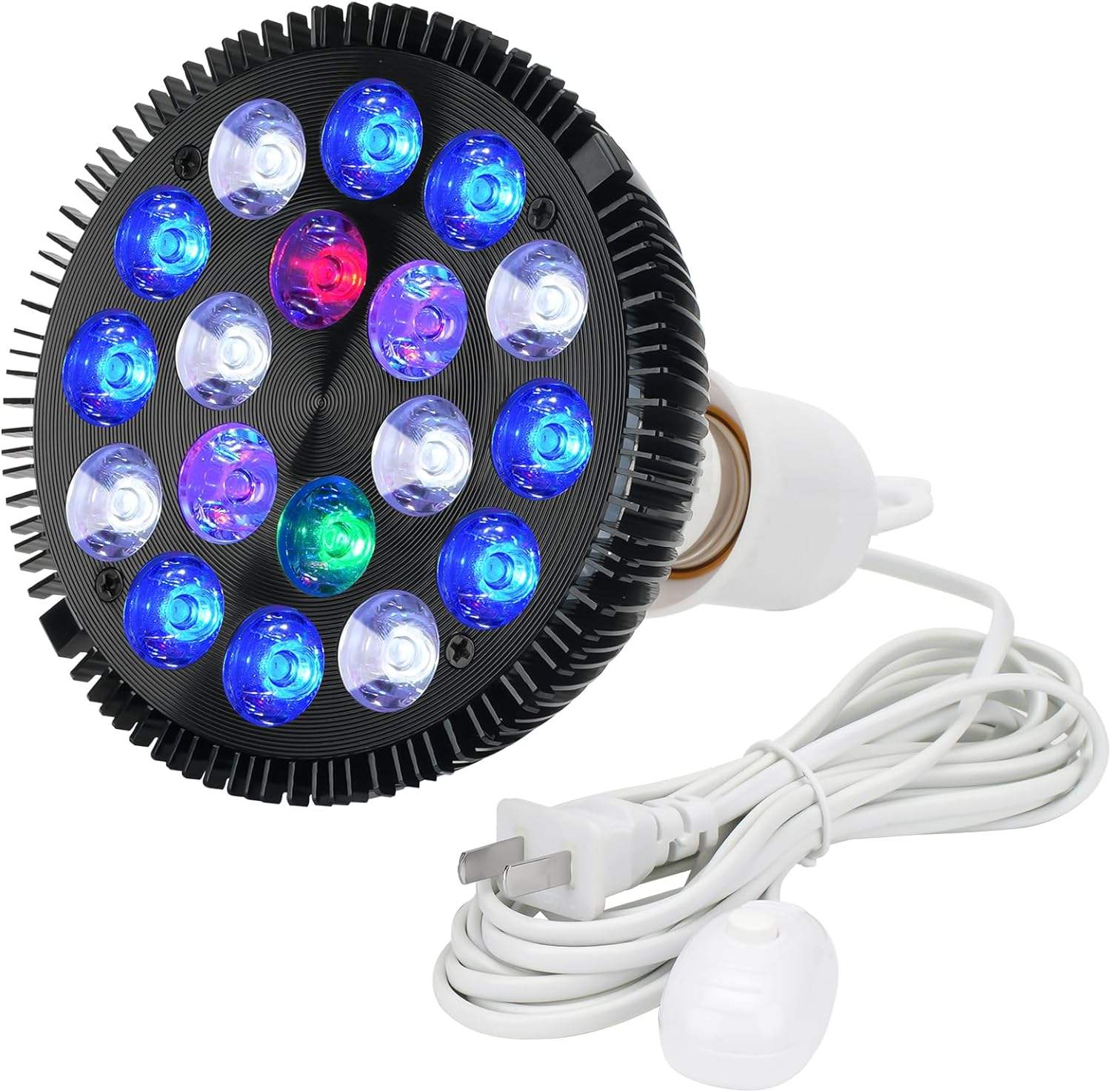 LED Aquarium Lights Bulb 18W - Full Spectrum Grow Lamp, image size:1500x1474
