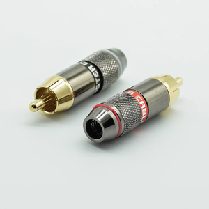 RCA nam chuối cắm chất lượng cao mạ vàng RCA jack Dây nối loa Phono cắm Bộ chuyển đổi âm thanh 1 cặp màu đỏ + đen - Product Image 3