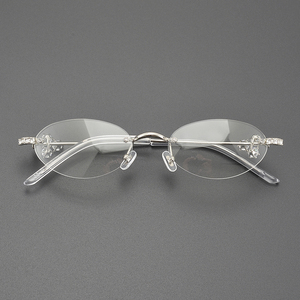 2025 thời trang mới không có vành khung roroa Kính Retro Kính khung phụ nữ trang sức được thiết kế bởi nhà thiết kế hình dạng hình bầu dục GM Kính - Product Image 4