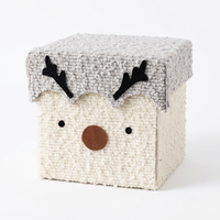 Boîte cadeau décorative de Noël au design mignon en tissu premium avec couvercle et base pour l'emballage et la présentation de jouets pour enfants