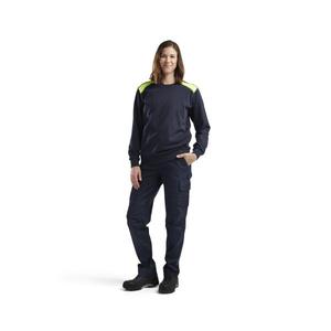BLAKLADER - 340811588633XXXL Sudadera Mujer Azul marino oscuro/Amarillo-EAN 7330509889947 WORK HOODIES - Product Image 3