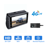 Caméra embarquée 4G LTE avec diffusion vidéo en direct, GPS, double objectif avant et arrière 2K+1080P, écran LCD IPS 3 pouces