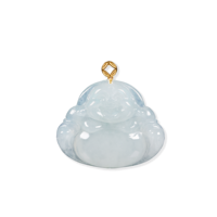 Pendentif Bouddha en jadéite birmane naturelle de qualité A, sculpté, de haute qualité, unisexe (avec NGTC)