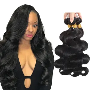 Groothandel braziliaanse body wave menselijk haar bundels niet-remy haarverlenging natuurlijke kleur 8-30 inch onverwerkte virgin haar
