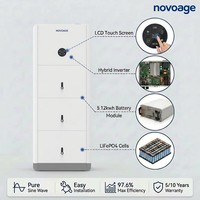 Sistema de Almacenamiento de Energía Solar Doméstico Todo en Uno de 15KWH, Batería LiFePO4 de 5-10KW con Diseño Híbrido Apilable para Novoage Gemini