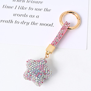 Hot Selling Crystal <b>Star</b> Keychain Rhinestone Rope Heart Bag Charm Elegant Accessory for Women Car <b>Keys</b> Fashion Daily Decoration - Product Image 3