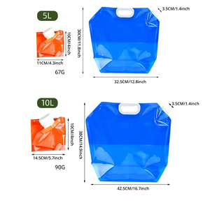 Sac à eau pliable de grande capacité 5L/10L pour l'extérieur, conteneur d'eau portable pour le nettoyage environnemental, l'eau potable, le camping et le barbecue - Product Image 6
