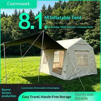 Tente gonflable 8 personnes, auvent extérieur combiné, entièrement automatique, une chambre, un salon, tente de camping familiale quatre saisons en Oxford