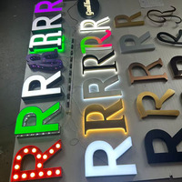 Lettres en acrylique 3D personnalisées avec éclairage LED, étanches pour l'extérieur, en acier inoxydable, pour enseigne de magasin