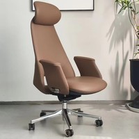 Chaise de bureau exécutive inclinable et pivotante à dossier haut en cuir, hauteur réglable - Design moderne pour le bureau à domicile