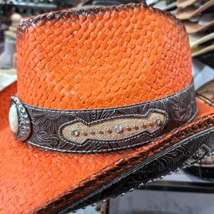 <span class=keywords><strong>2025</strong></span> Chất lượng cao Mỹ Tây cao bồi <span class=keywords><strong>hat</strong></span> rơm tự nhiên handmade thêu vành mũ rơm Cowgirl mũ cho cattleman - Product Image 4