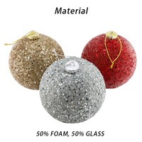 Boules de Noël de luxe en gros, rouge, argent, or, paillettes, ornements suspendus, boule de Noël, décoration de fête de vacances en intérieur