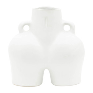 Vaso in ceramica a mezzo corpo, decorazione moderna per la tavola del soggiorno, bianco - Product Image 5