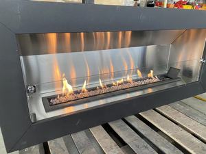 Modern Indoor Ventless Gas <strong>Fireplace</strong> Half Glass <strong>Wall</strong> Mounted with Remote Control Vent Free Gas <strong>Fireplace</strong> - Product Image 3