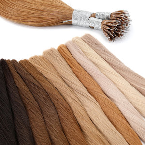 Extensions de cheveux naturels Remy brun moyen, Micro Link, avec perles Nano, anneau - Product Image 4