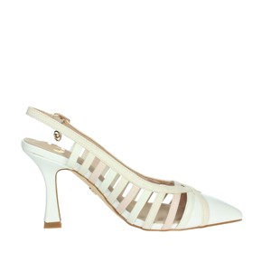 Gd63 scarpe da ufficio con Slingback bianco/Beige tacchi sottili a punta 5cm chiusura Slip-On PU EVA soletta morbida Logo per la primavera/estate - Product Image 4