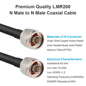 Chất lượng cao N nam để N nam lmr200 cáp đồng trục mất thấp Pigtail Jumper Wifi Router ăng-ten tín hiệu tăng cường RF Cáp lắp ráp - Product Image 2