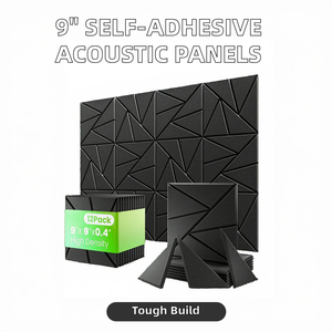 12Pcs 9 Inch Thiết Kế Hiện Đại 100% Polyester Sợi Acoustic Tấm Tự Dính Cách Âm Tường Tấm Cho Studio Căn Hộ - Product Image 2