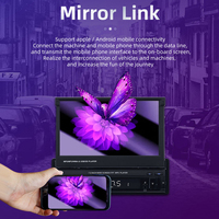 Reproductor MP5 para Auto de 7 Pulgadas con Pantalla Abatible Manual, Mirror Link, Radio FM, USB, TF, Llamadas Manos Libres, Entrada para Cámara de Reversa, Sistema Wince, Estéreo