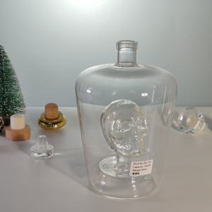 Botella <span class=keywords><strong>de</strong></span> Vidrio <span class=keywords><strong>de</strong></span> Borosilicato Vacía <span class=keywords><strong>de</strong></span> 1000 ml al por Mayor para <span class=keywords><strong>Vodka</strong></span>, Tequila, Whisky, Botella <span class=keywords><strong>de</strong></span> Licor Transparente con <span class=keywords><strong>Forma</strong></span> <span class=keywords><strong>de</strong></span> <span class=keywords><strong>Calavera</strong></span> - Product Image 3