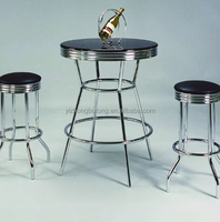 Chaise de bar rotative à 360 degrés à bas prix, chaise haute de style moderne assemblée, ensemble table et chaise de bar