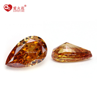 En stock, qualité supérieure 5A+, pierre de zircon synthétique CZ, coupe machine Champagne Ice Crush, forme poire, zircone cubique pour la fabrication de bijoux