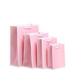 Wholesale Luxury Custom Printed White <b>Cardboard</b> Shopping Bags Offset Printing Custom Colors for Shoes Clothing Packaging - Product Image 4