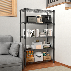 MZG 1250 lbs Steel Heavy Duty 5-Tier Black Lacquer Wire Shelving <b>Unit</b> Steel Organizer Rack for Garage <b>Kitchen</b> Bathroom Laundry - Product Image 6