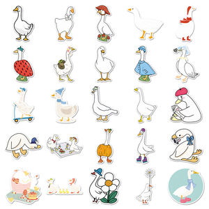 50 buah <span class=keywords><strong>Promo</strong></span> pabrik lucu kustom tahan air dekorasi stiker angsa untuk skateboard & helm - Product Image 4