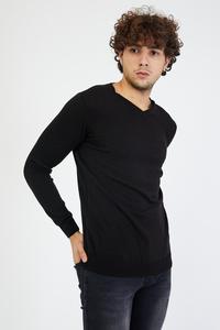 Best Selling Wholesale <b>cheap</b> Hot sale Black One Crew Neck Plain Black Sweater - Product Image 2