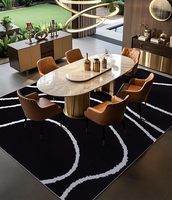 Alfombras Modernas Lavables en Blanco y Negro, Alfombra Fina con Rayas Geométricas Abstractas para Sala de Estar, Dormitorio, Comedor y Oficina
