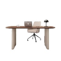 Bureau en Noyer Noir Rétro Luxe Léger, Table de Bureau Moderne Haut de Gamme pour Femme Dirigeante, Bureau d'Étude Individuel pour Télétravail, Vente en Gros