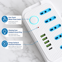 Italienischer Standard Chile Uruguay 5-Loch-Wandsteckdosenpanel mit 4 USB-Anschlüssen für Büro- und Haushaltsgebrauch