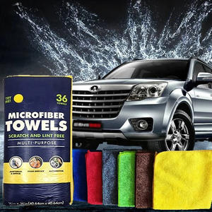 16 * 16in grande serviette de séchage de voiture ourlée Auto cire détaillant siège de voiture serviette <span class=keywords><strong>Garage</strong></span> Ultra peluche microfibre séchage rapide serviette de voiture - Product Image 3