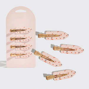 Accessoires pour cheveux en acétate haut de gamme à motif floral cerise, imprimé léopard coloré, pinces à cheveux en alliage de zinc à motifs - Product Image 1
