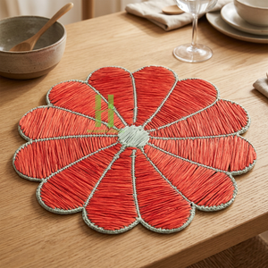 Set de table en cordon de papier fait main, tailles personnalisables, variété de couleurs, pour décoration de mariage, décoration de Noël et décoration intérieure, OEM - Product Image 1