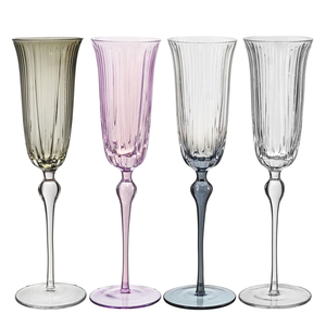 Personnalisé Luxe Unique Tulipe en forme de Vintage Gravé Rose Couleur Gobelet Verre Flûte À <span class=keywords><strong>Champagne</strong></span> Verres Pour Hôtel Bar Fête De Mariage - Product Image 1
